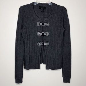 Tahari Women’s Charcoal Gray Cardigan Sweater